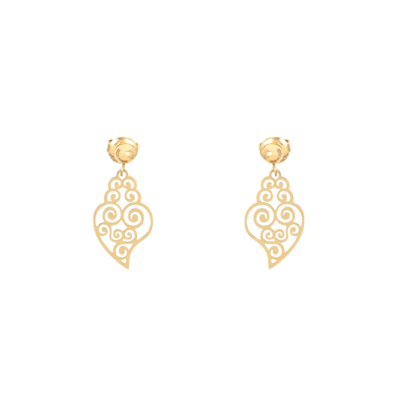 Boucles d\'oreilles en acier coração de viana GB