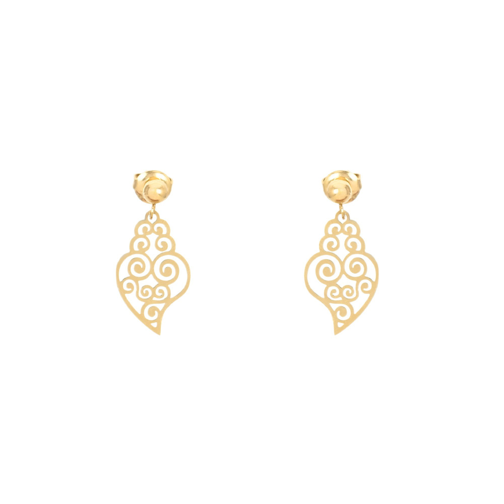 Boucles d\'oreilles en acier coração de viana GB
