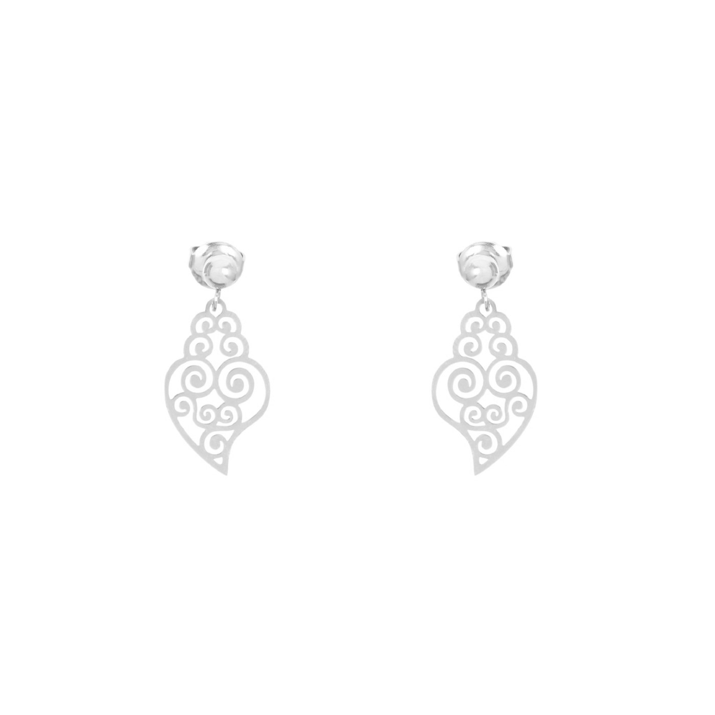 Boucles d\'oreilles en acier coração de viana GB