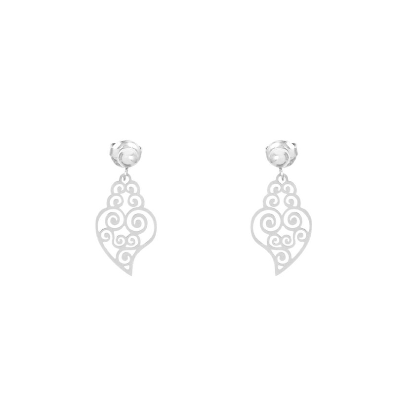 Steel earrings coração de viana GB