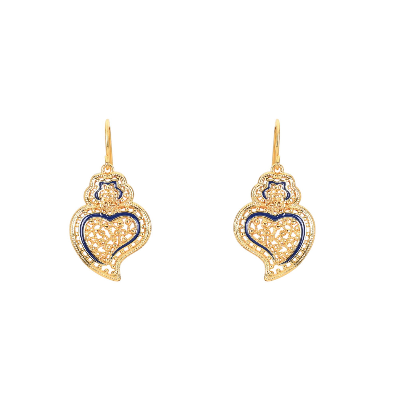 Pendientes semi joya coração de viana grande GB