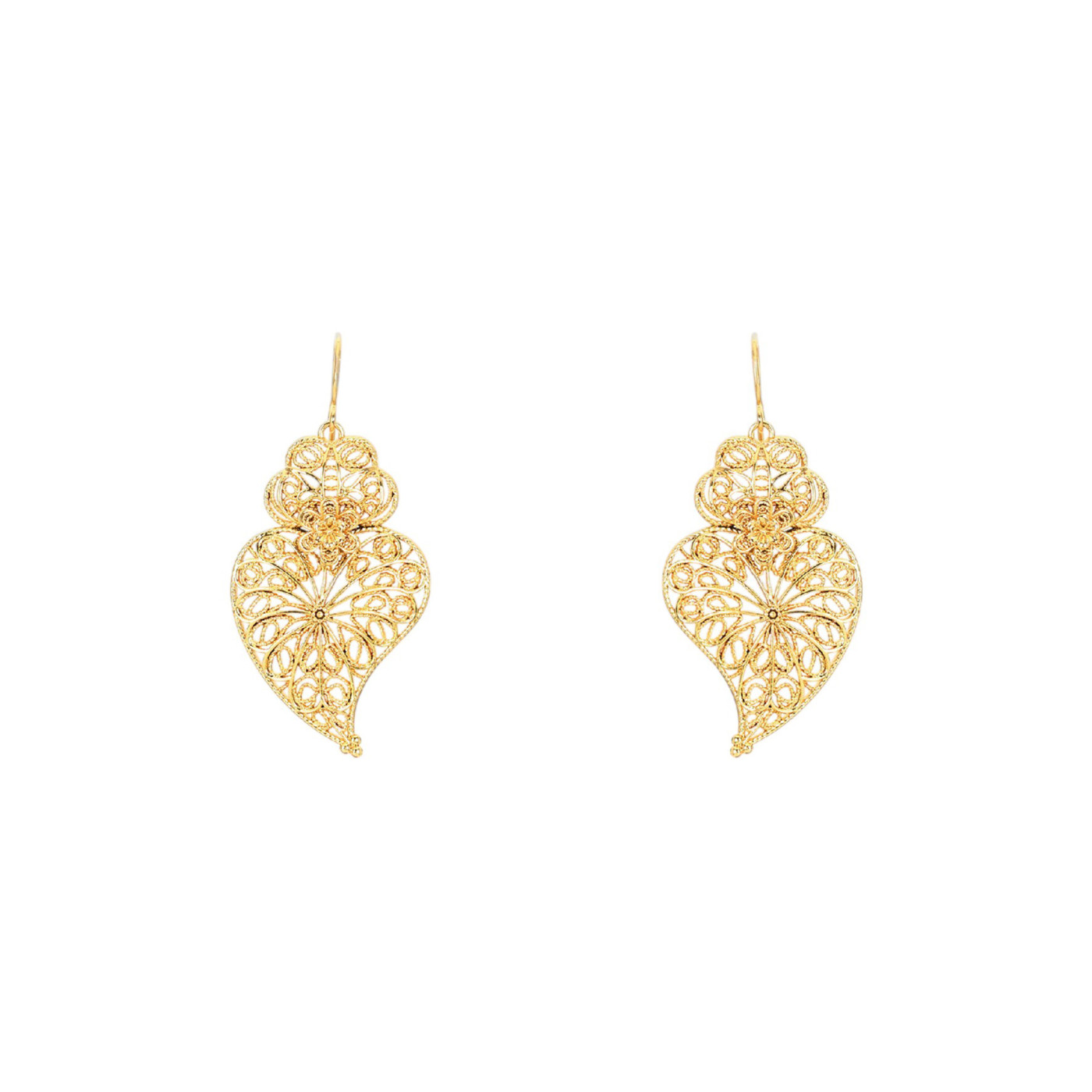 Pendientes semi joya coração de viana girasol GB