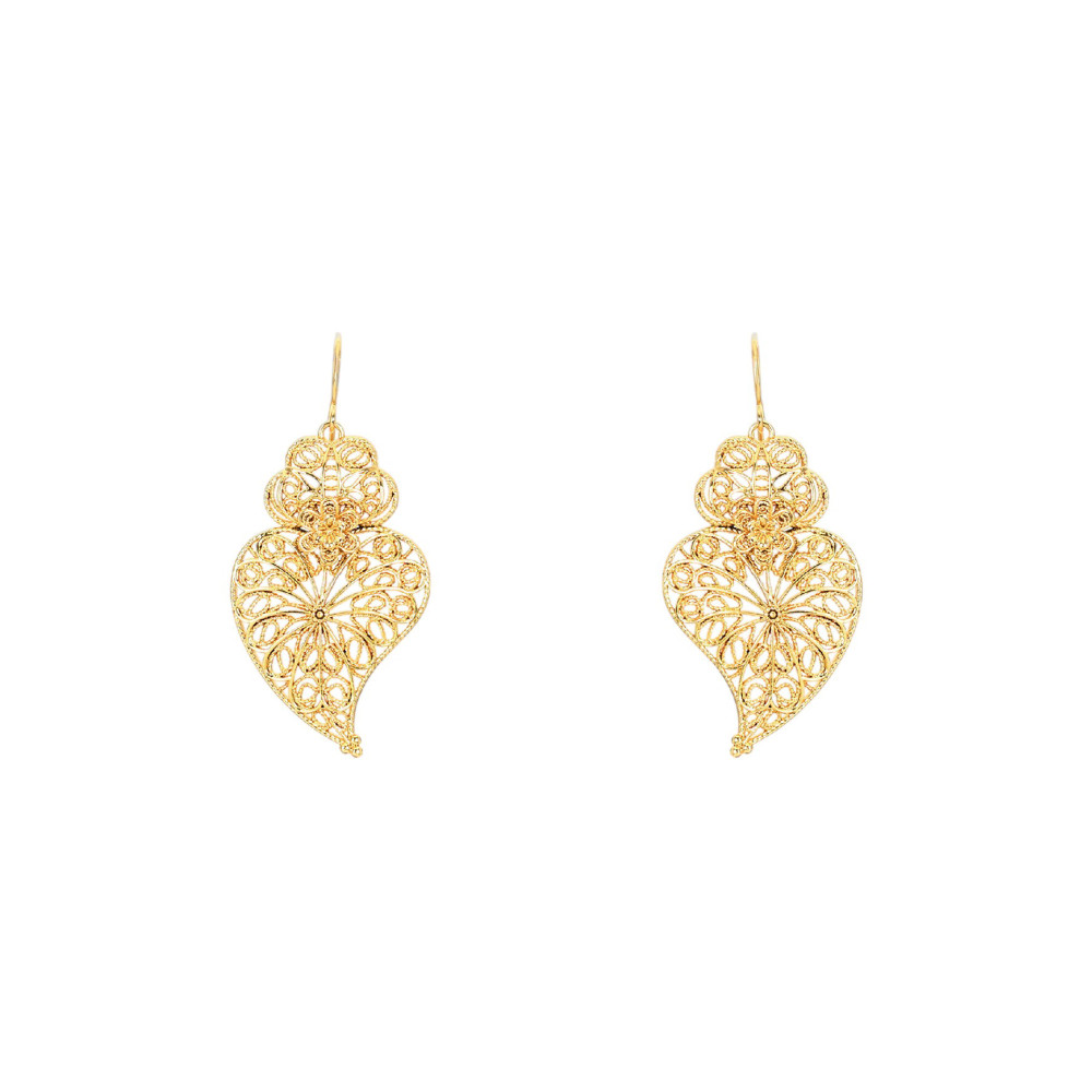 Pendientes semi joya coração de viana girasol GB