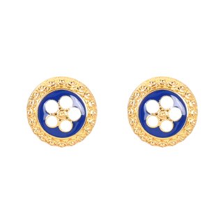 Brincos flor tradicional banho ouro GB