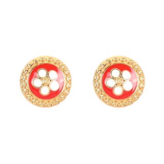 Gold plated earrings traditional flower GB