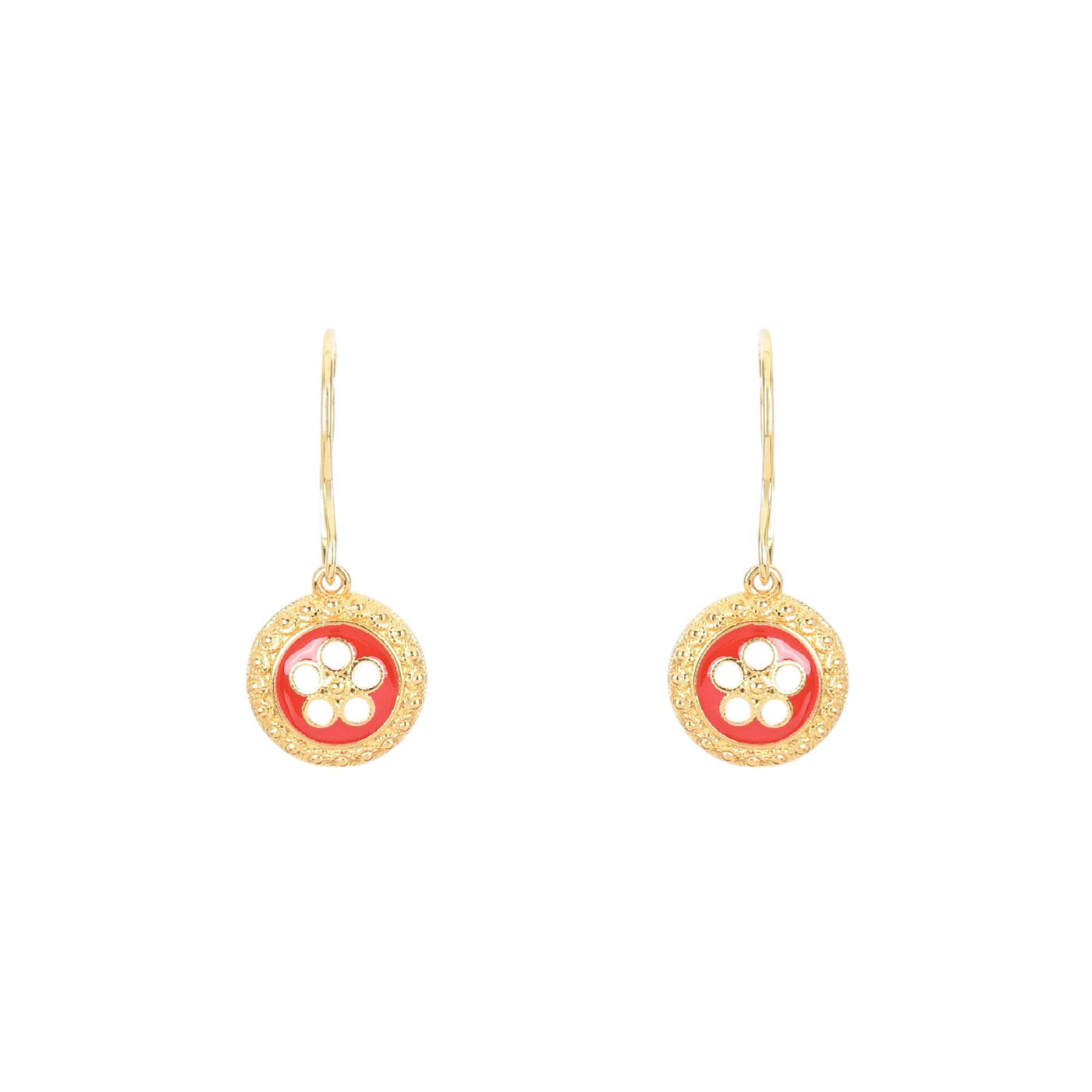 Boucles d\'oreilles plaqué or fleur traditionnel GB