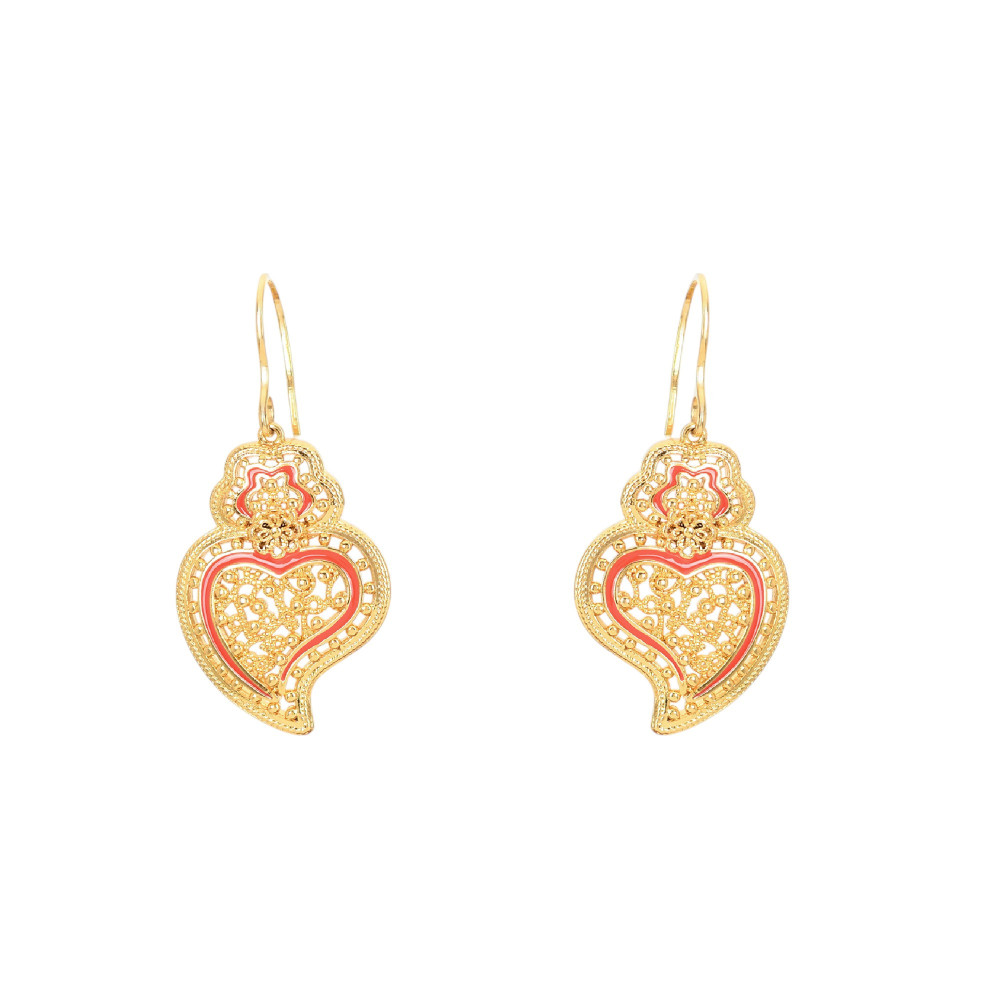 Pendientes semi joya coração de viana grande GB