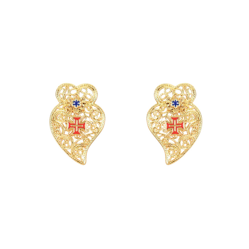 Pendientes de corazón tradicionales de Viana Cruz GB