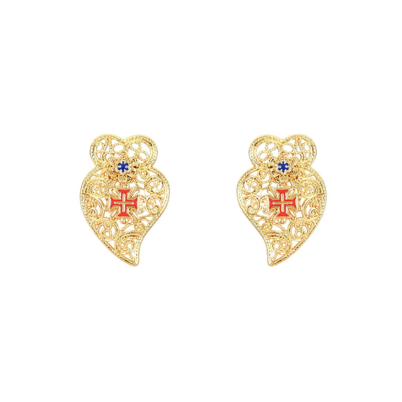 Pendientes de corazón tradicionales de Viana Cruz GB