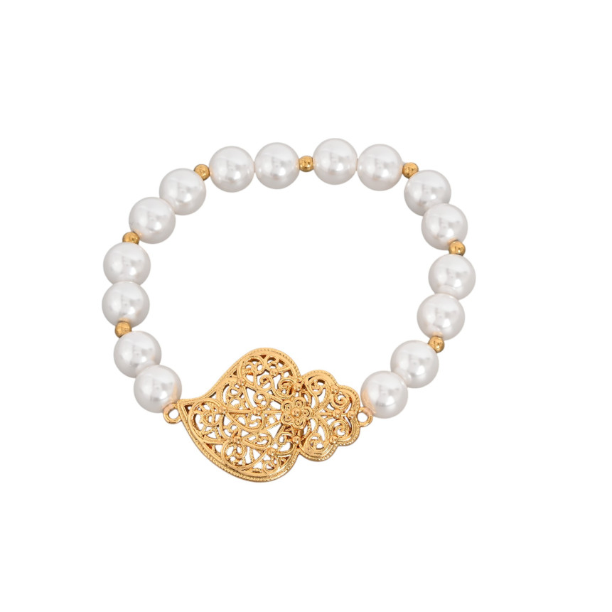 Pulseira pérolas coração de viana GB