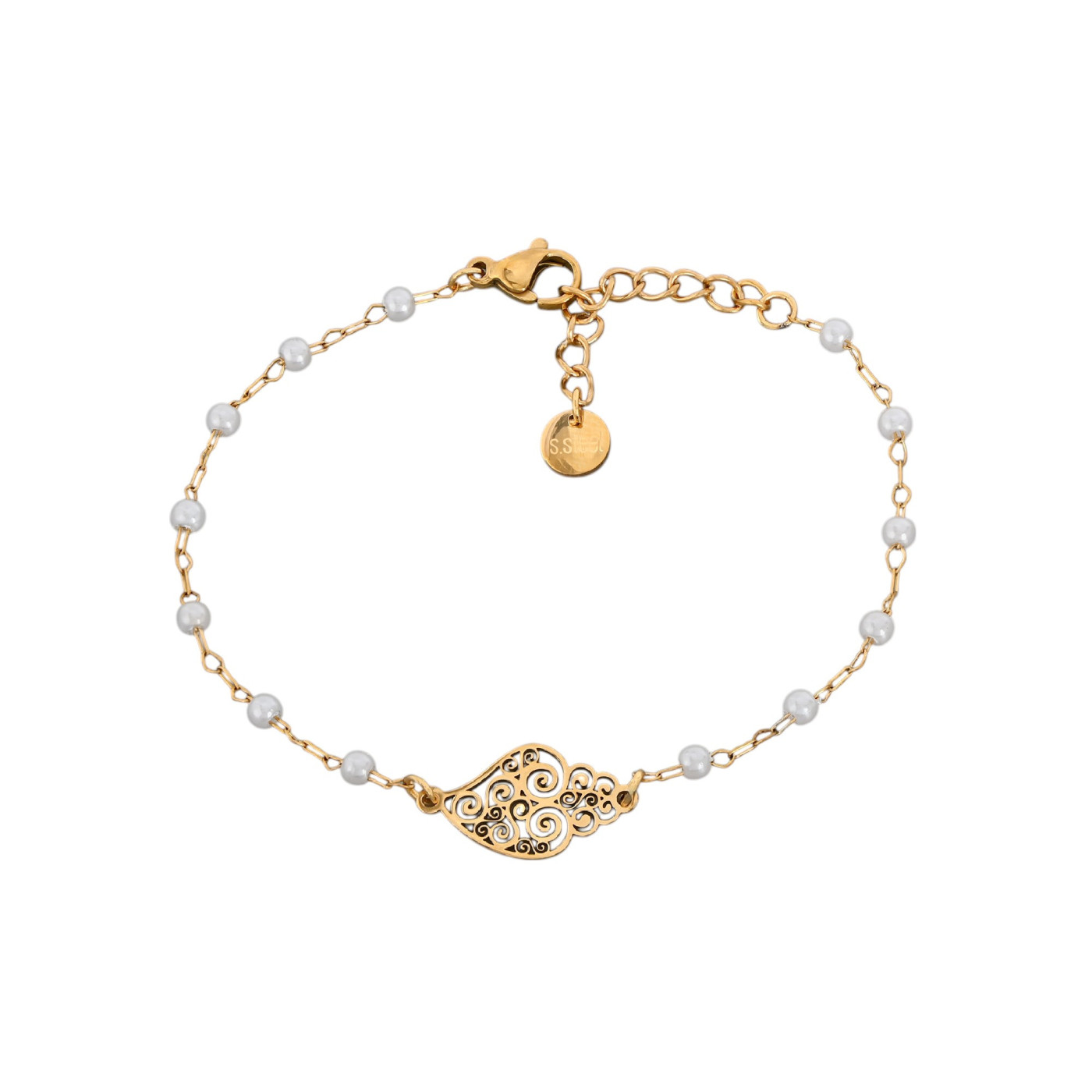 Bracelet de perles en acier coeur de viana GB