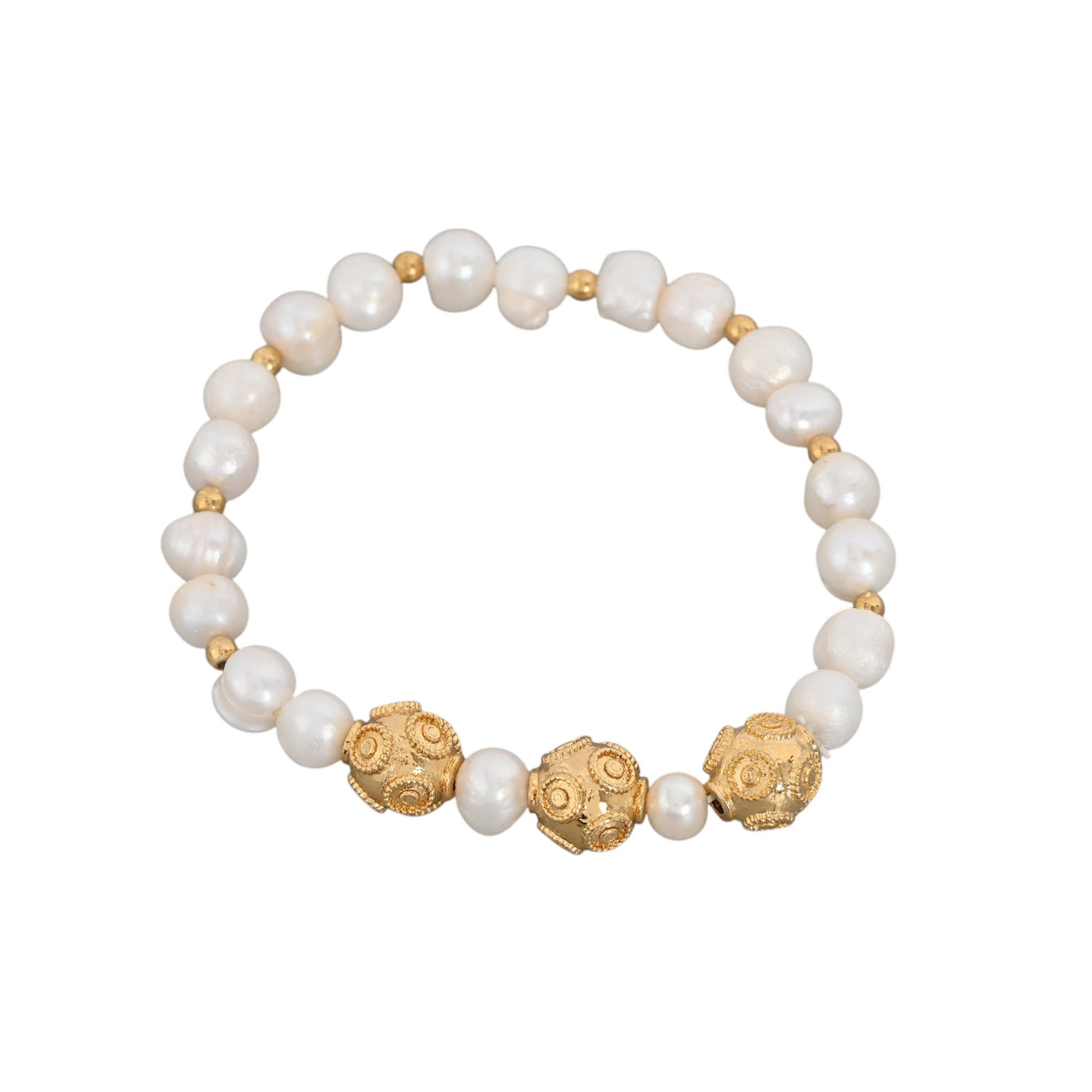 Bracciale perle in bagno oro bolas de viana GB