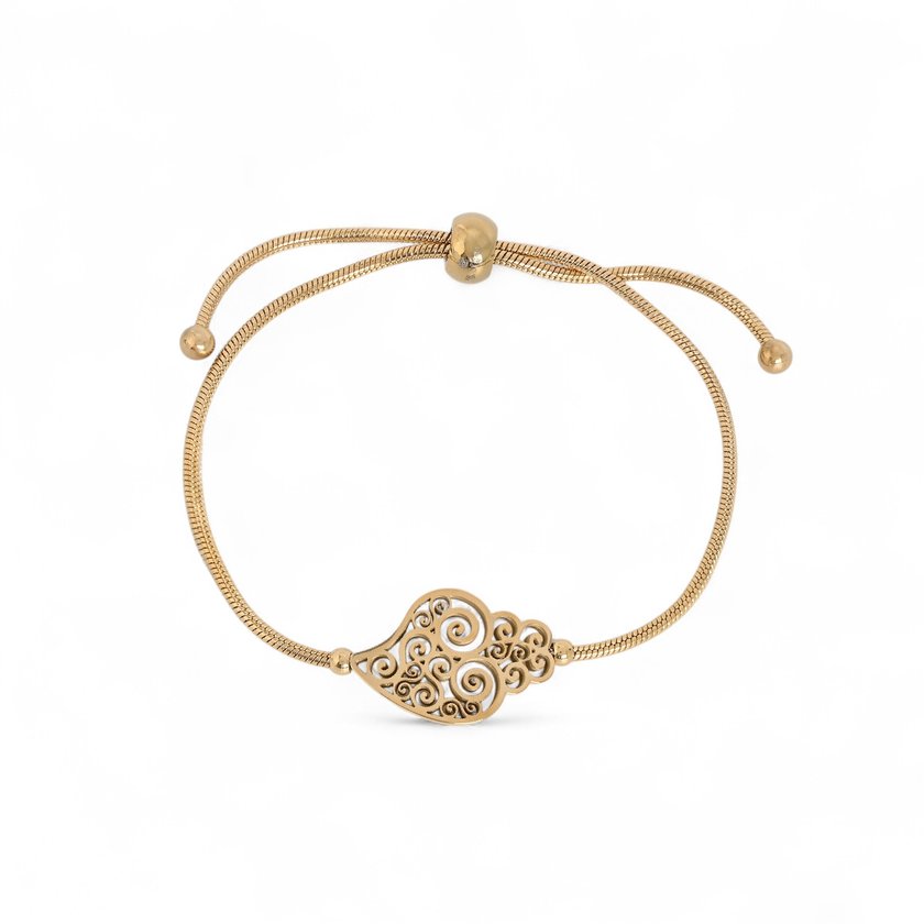 Bracelet réglable acier coração de viana GB