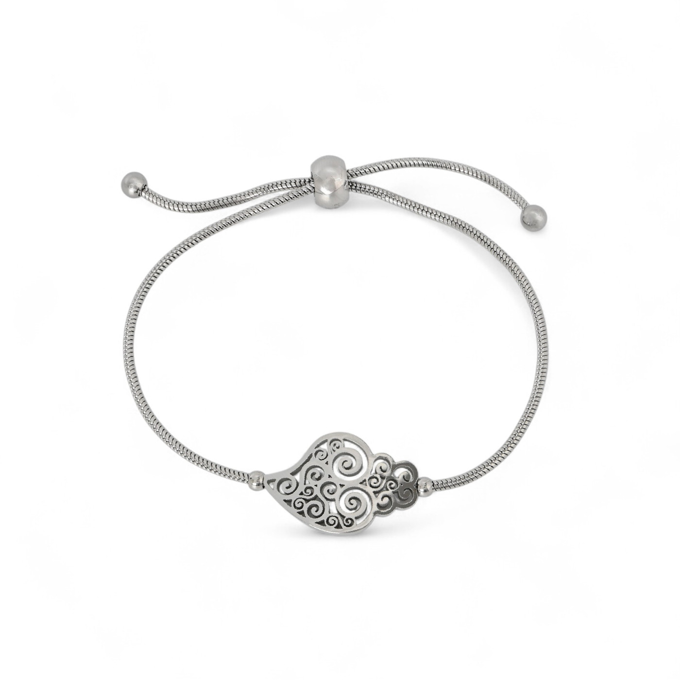 Pulseira ajustável aço coração de viana GB