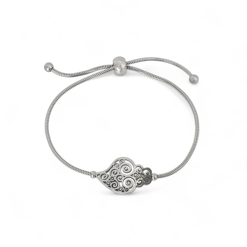 Bracelet réglable acier coração de viana GB