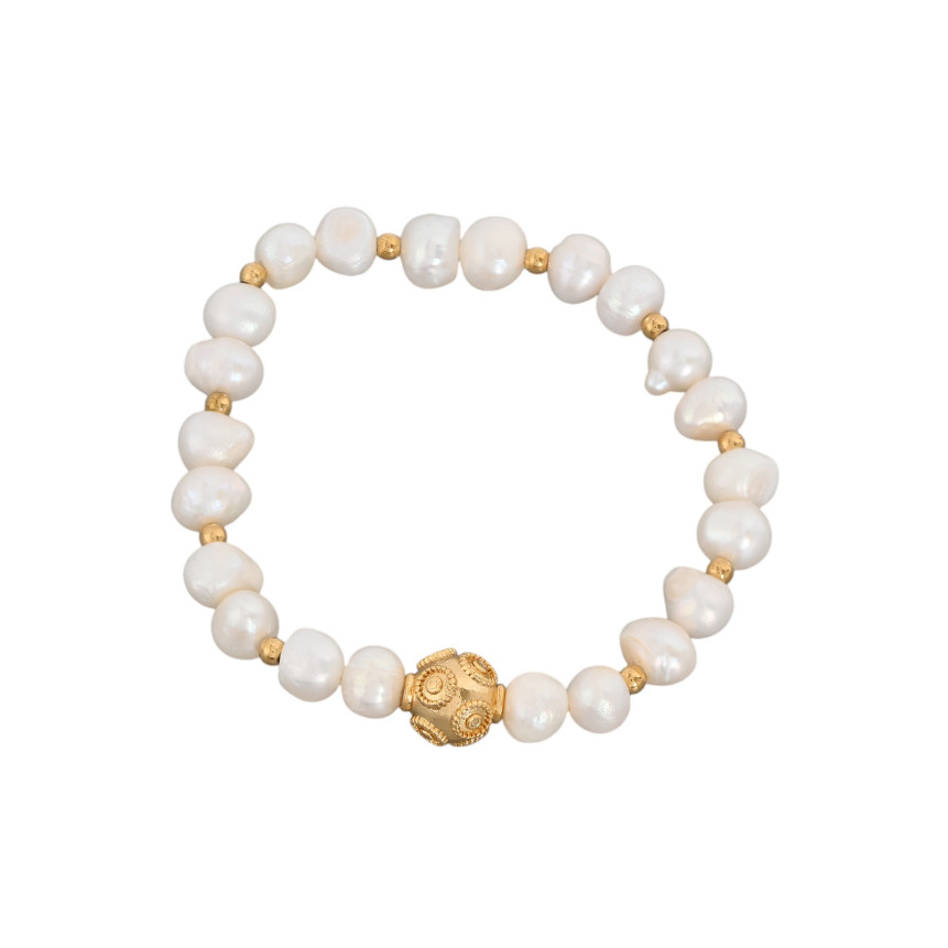 Bracciale perle in bagno oro bola de viana GB