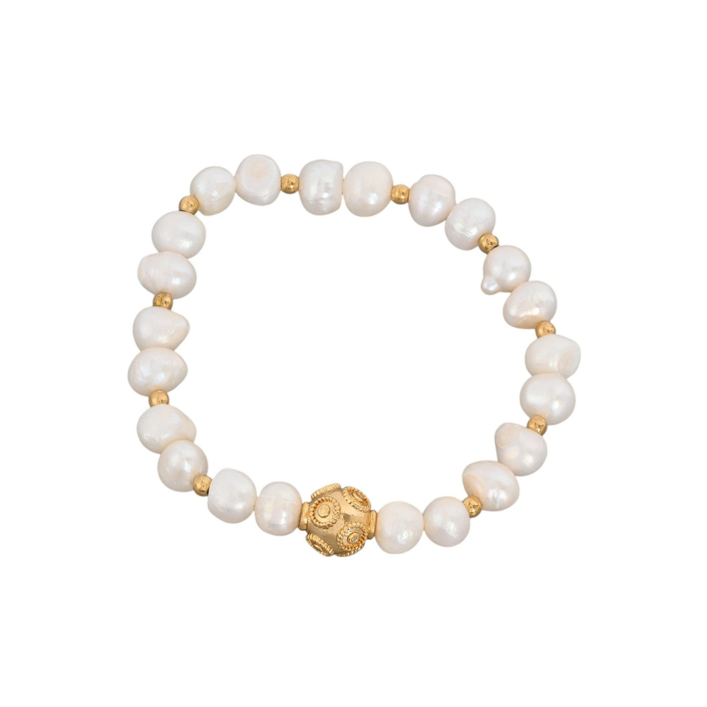 Gold plated pearls bracelet bola de viana GB