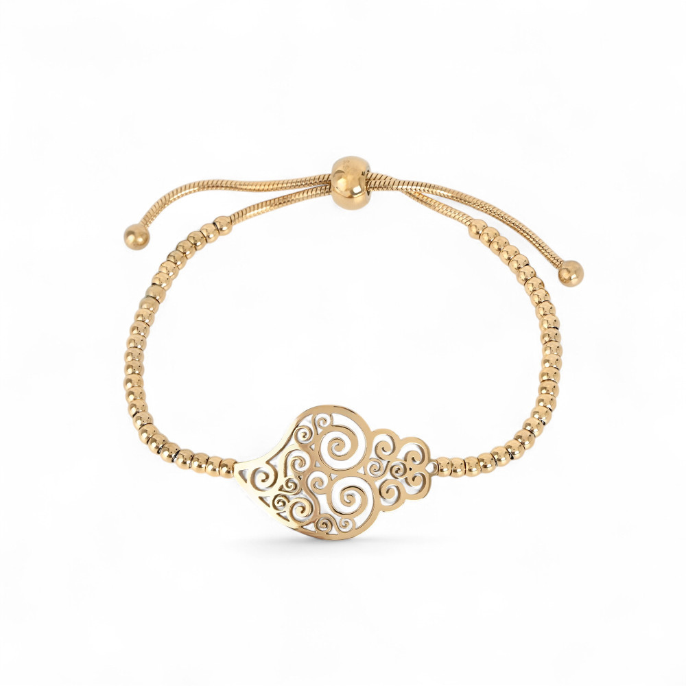 Adjustable steel bracelet coração de viana GB