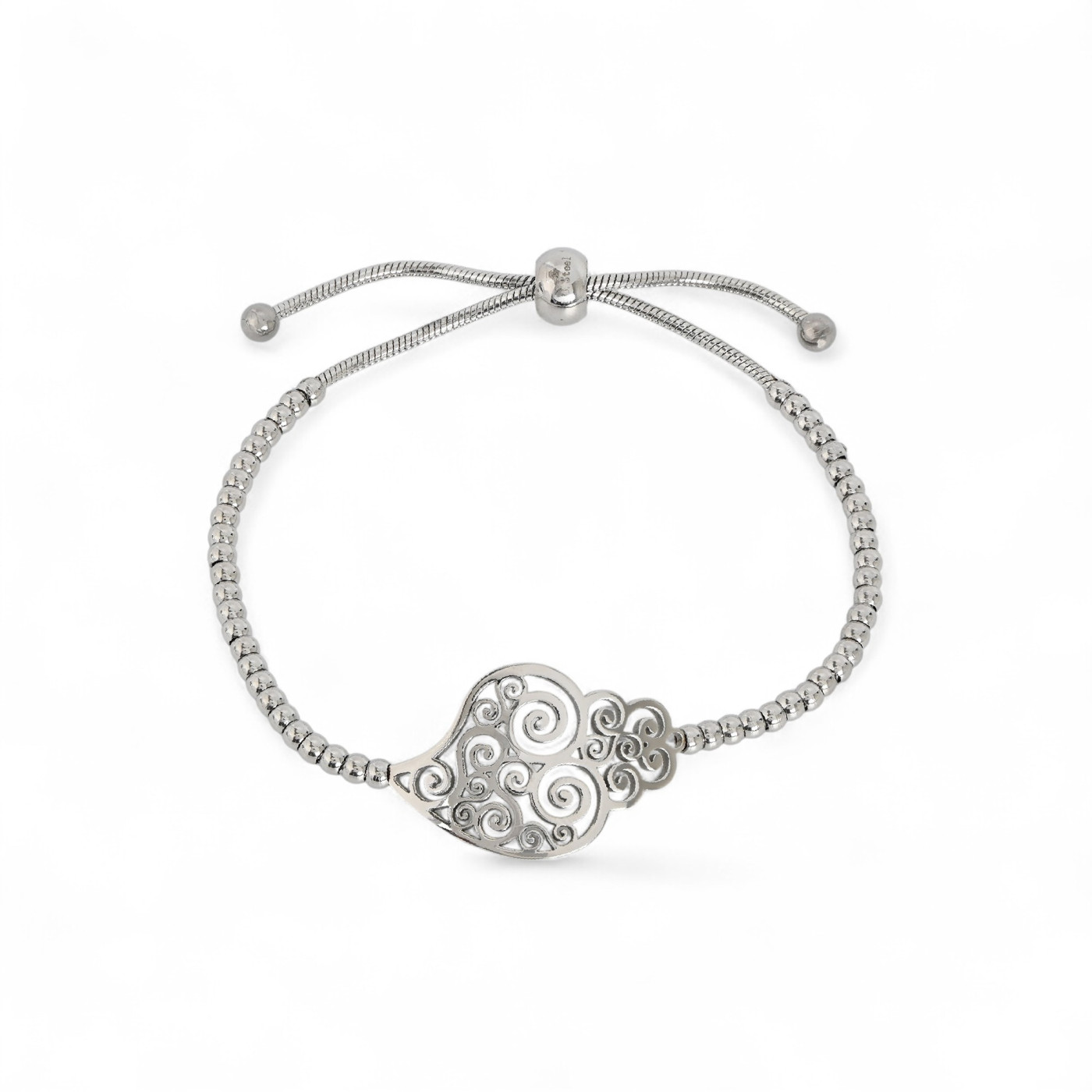 Bracelet réglable en acier coração de viana GB