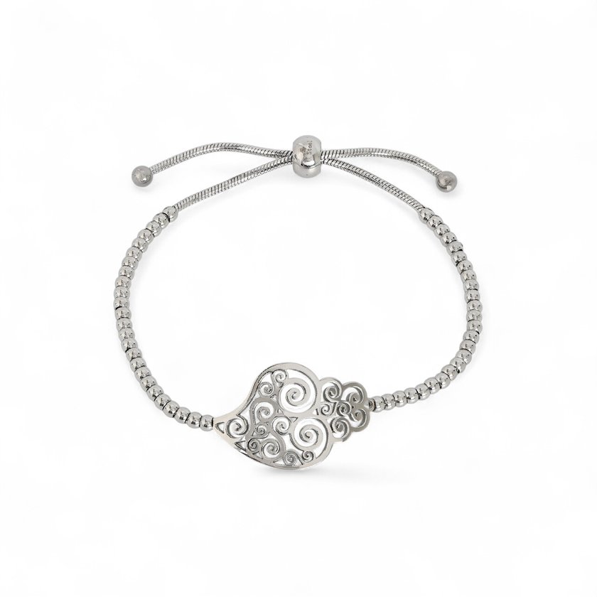 Bracelet réglable en acier coração de viana GB