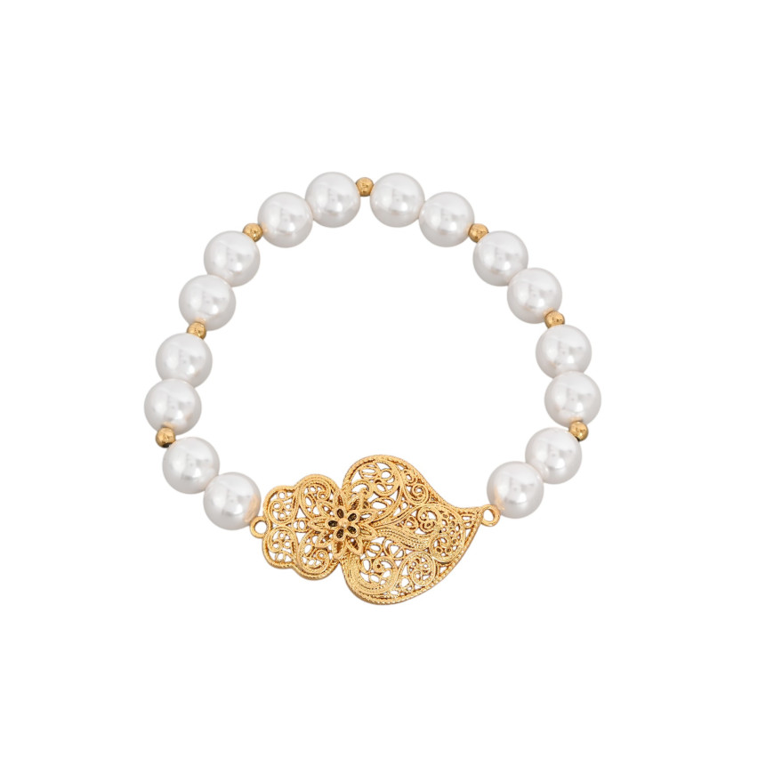 Bracciale di perle tradizionale coração de viana GB