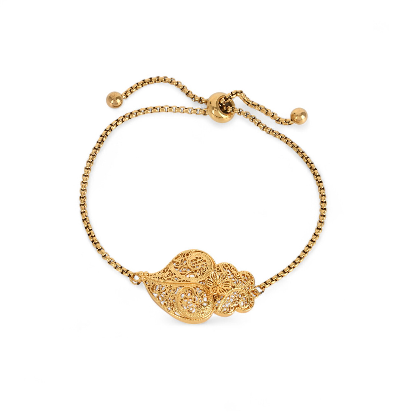 Adjustable flower heart bracelet GB
