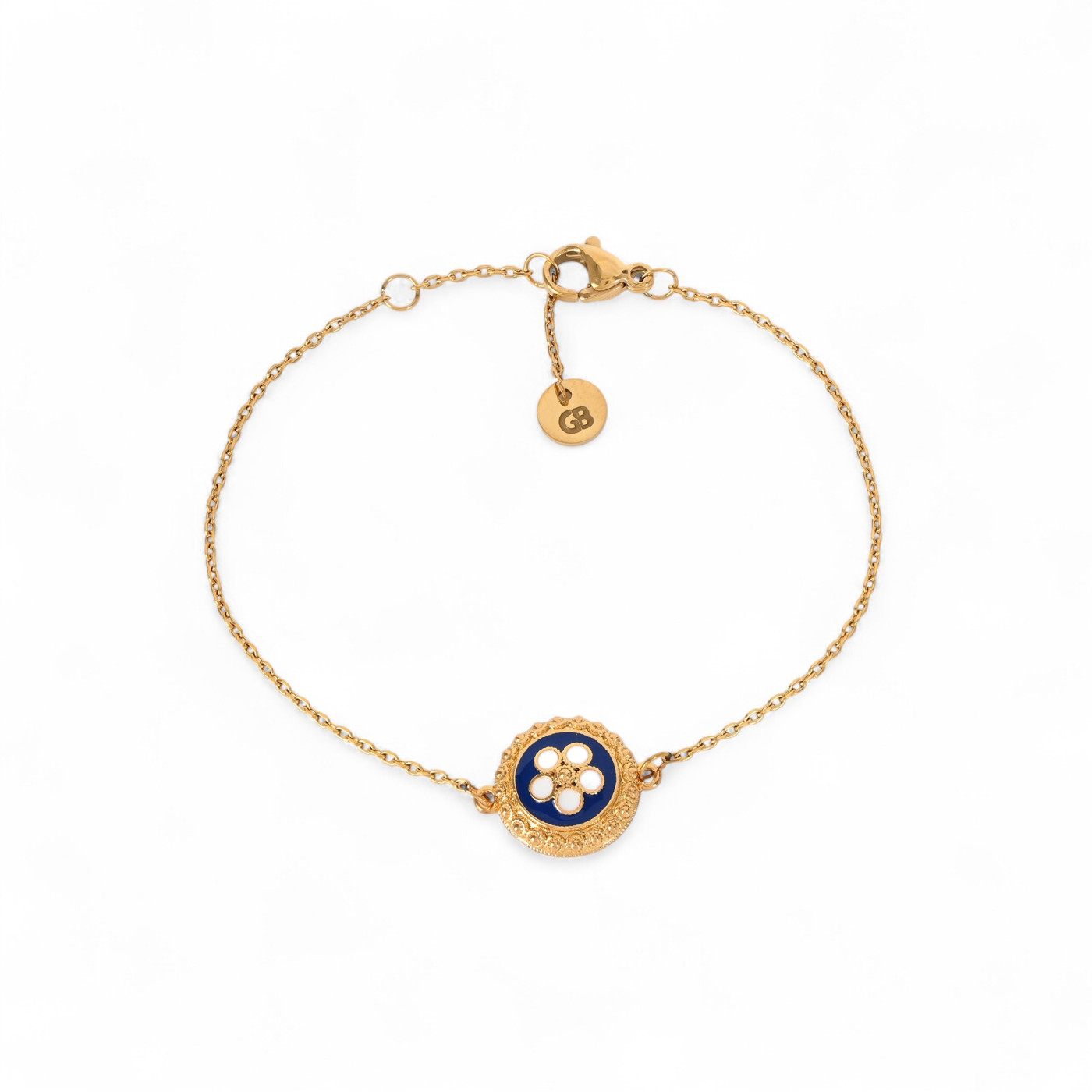 Pulseira banho ouro flor tradicional GB