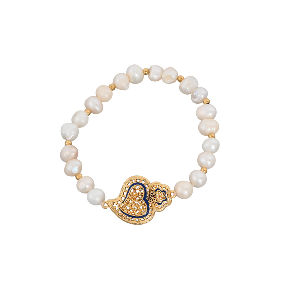 copia de Pulsera semi joya coração de viana perlas GB