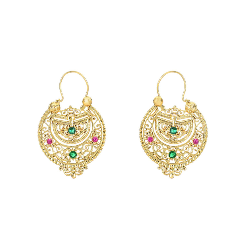 Pendientes semi joyas con brillantes de colores GB