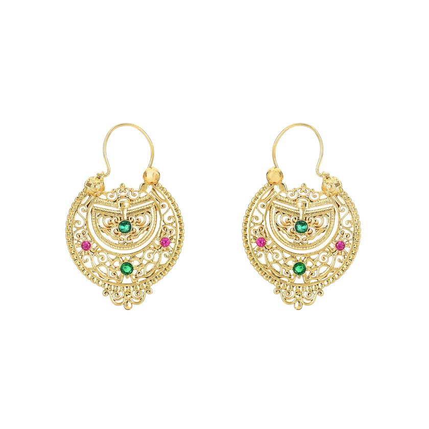 Semi precious earrings with colorful brilliants GB