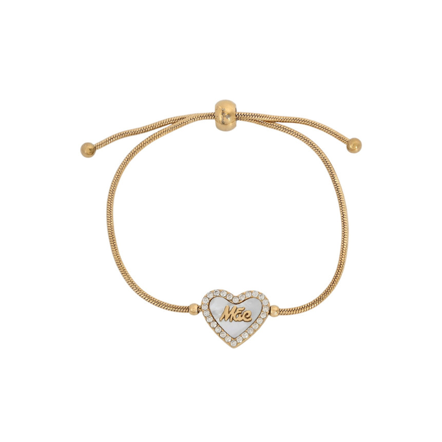 Pulsera ajustable en acero mãe corazón GB