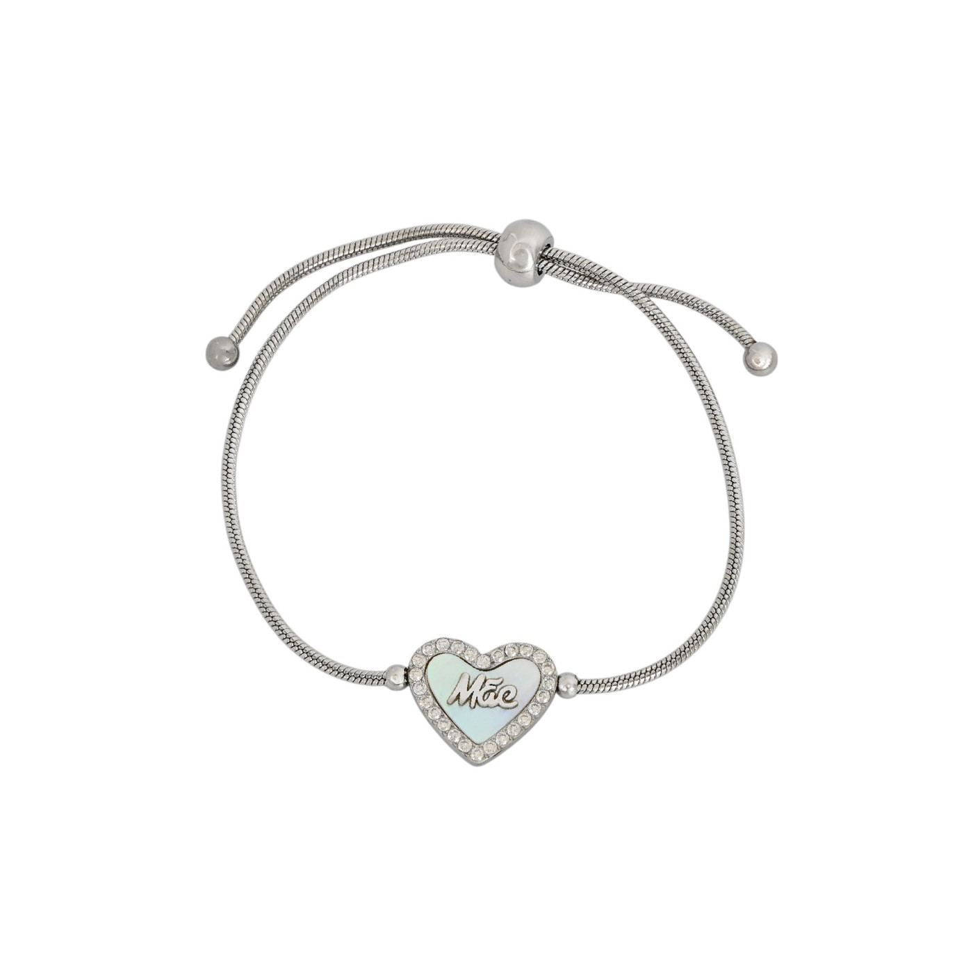 Pulsera ajustable en acero mãe corazón GB