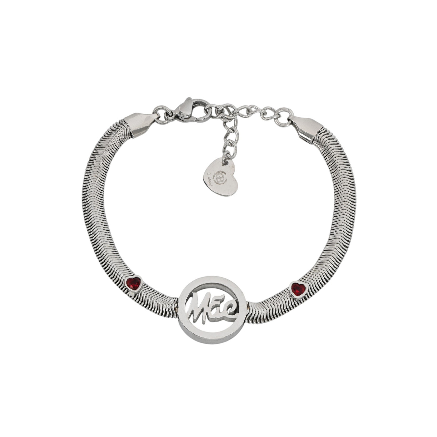Pulseira Glamour Mãe e corações