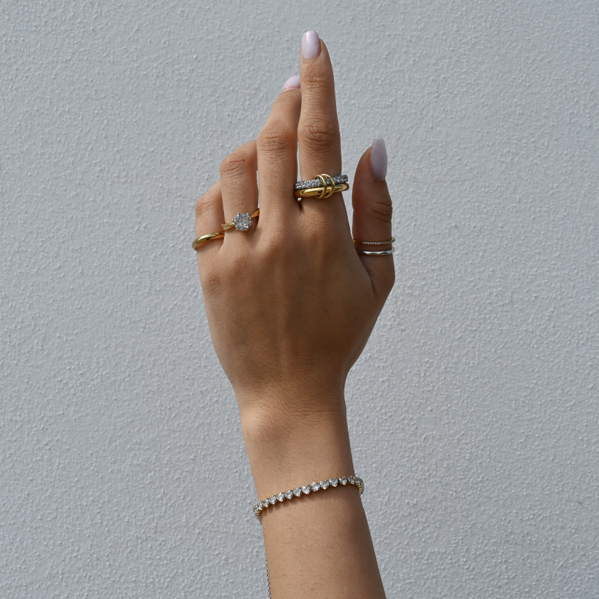 Anillo Glamour con dos círculos