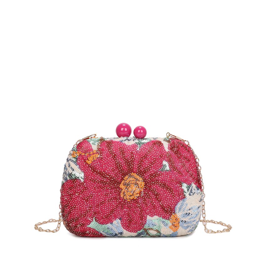 Pochette de señora con estampado floral