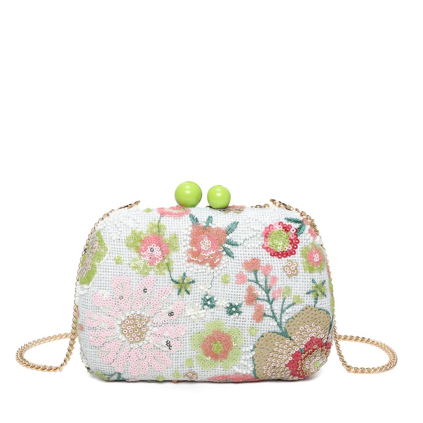 Pochette de señora con estampado floral