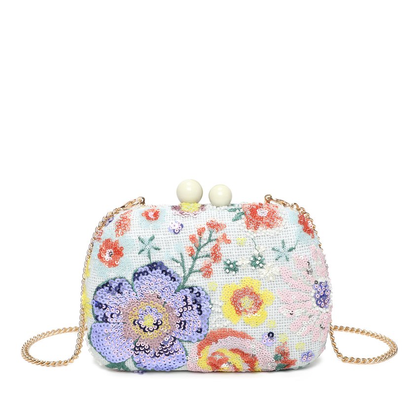 Pochette de señora con estampado floral