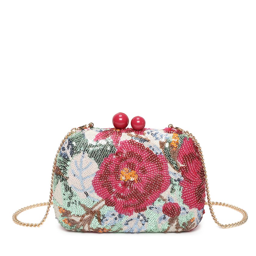Pochette de señora con estampado floral