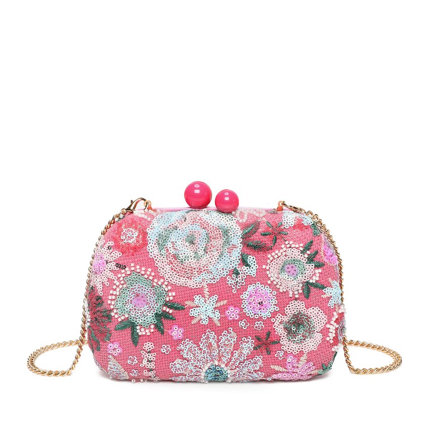 Women's clutch with floral pattern