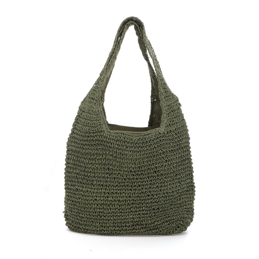 Bolso de hombro en rafia