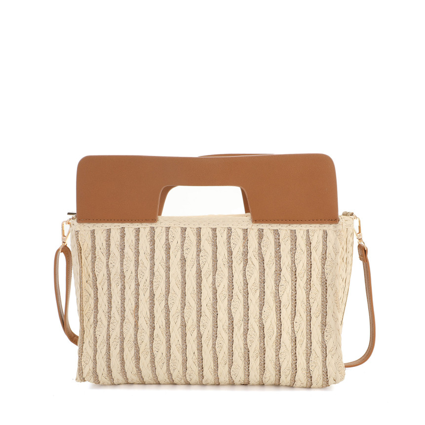 Borsa a spalla in rafia