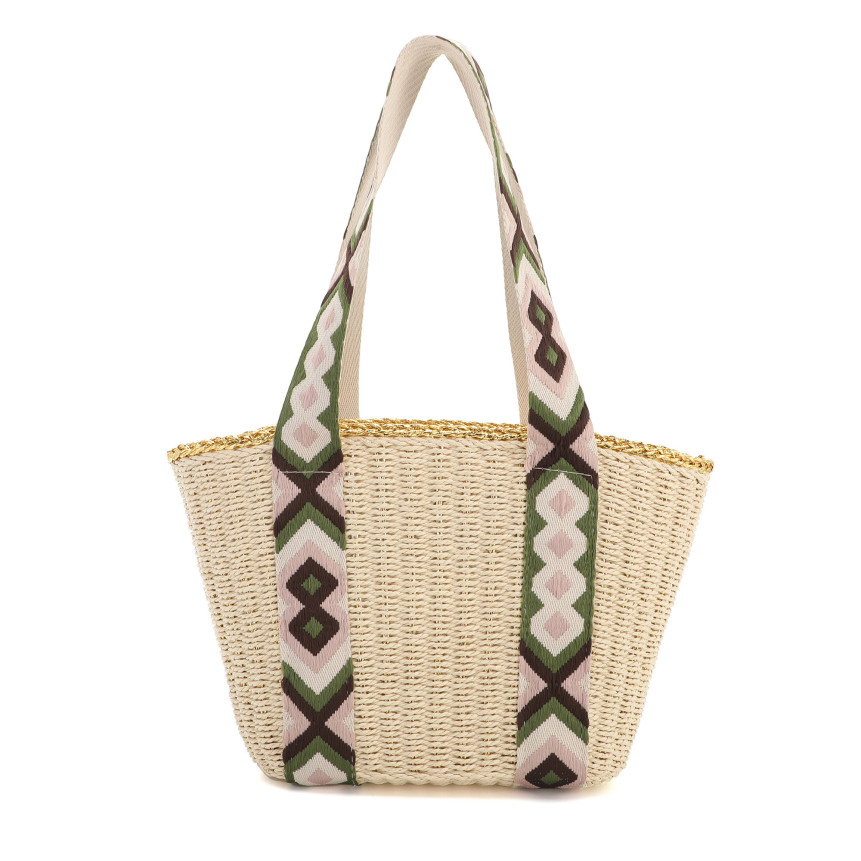 Borsa a spalla in rafia