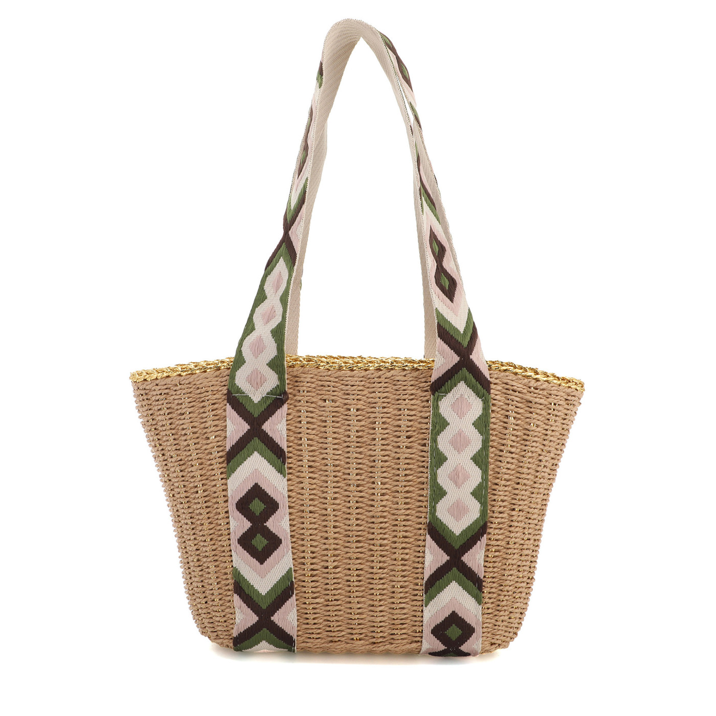 Borsa a spalla in rafia