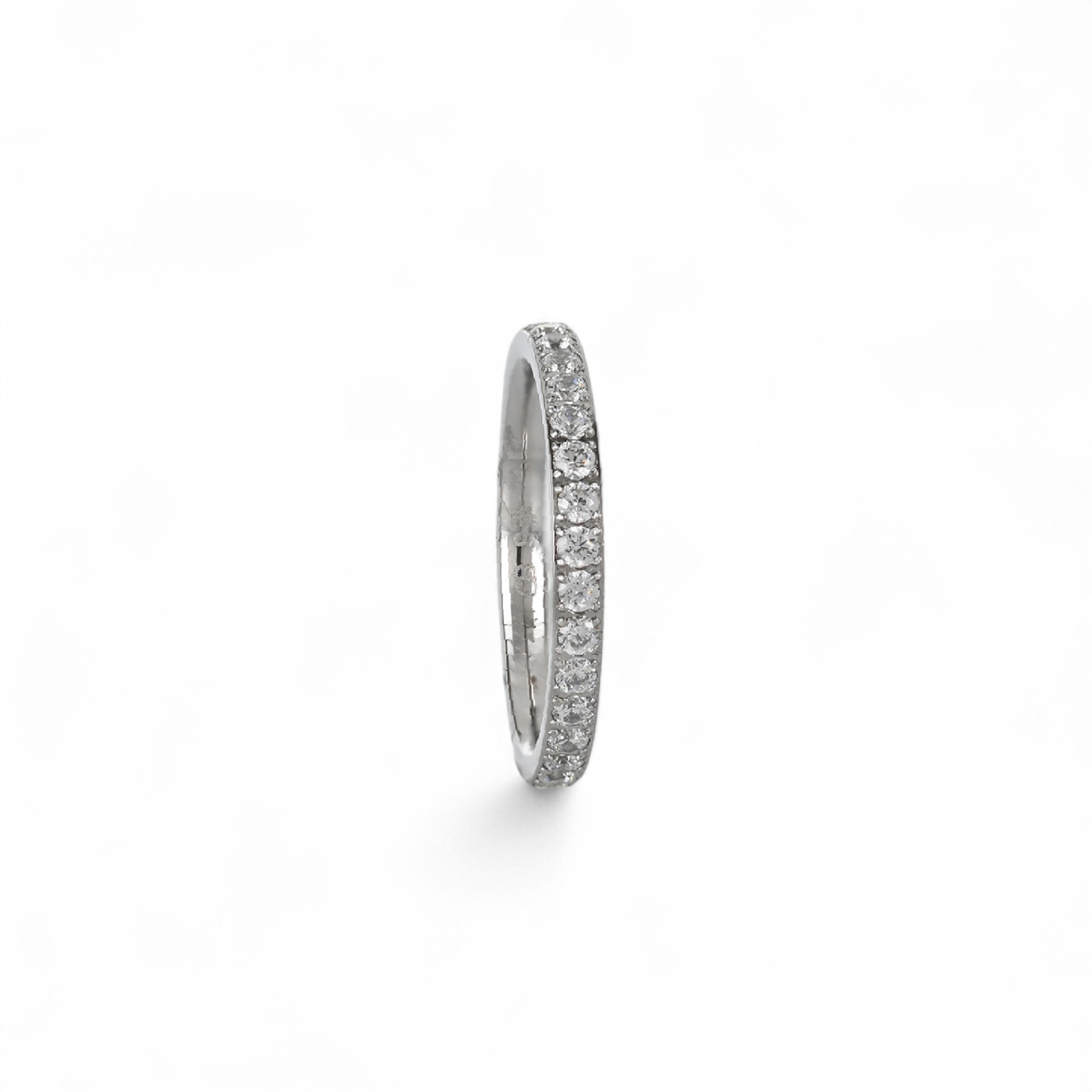 Delicate wedding band with sparkles