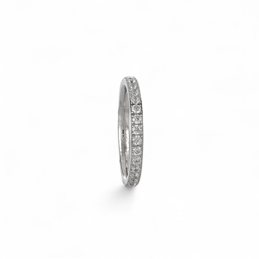 Delicate wedding band with sparkles
