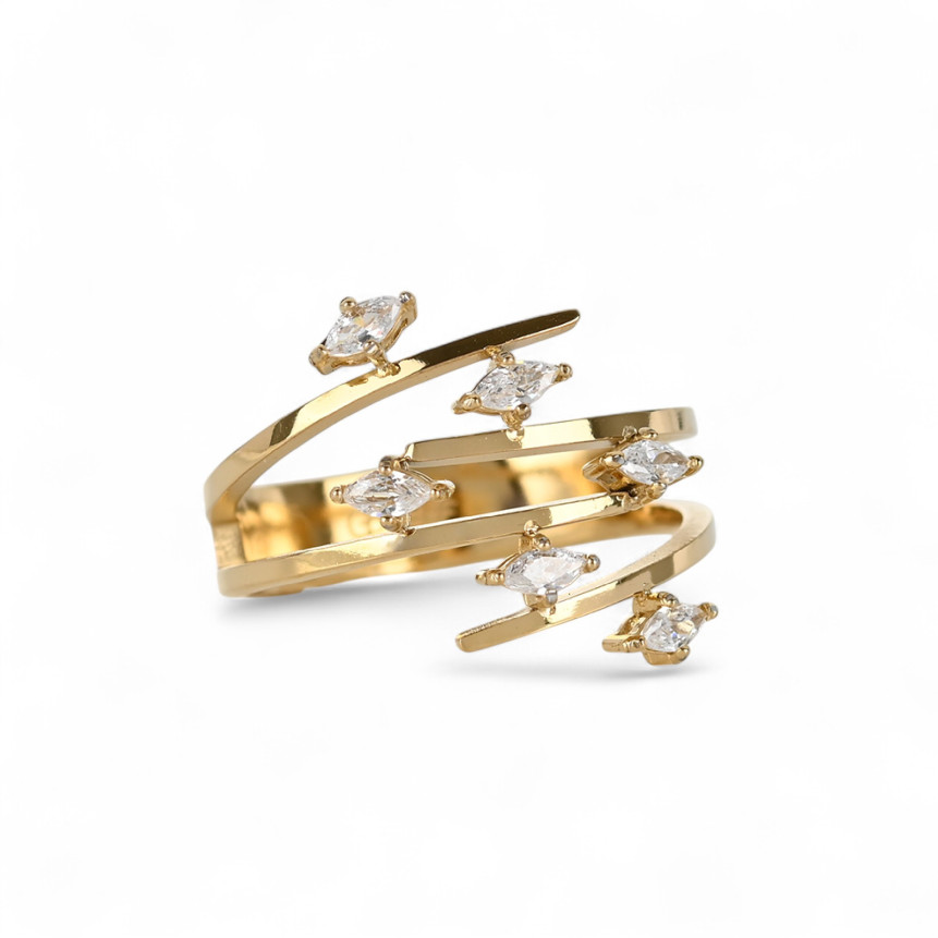 Glamour ring with zirconia