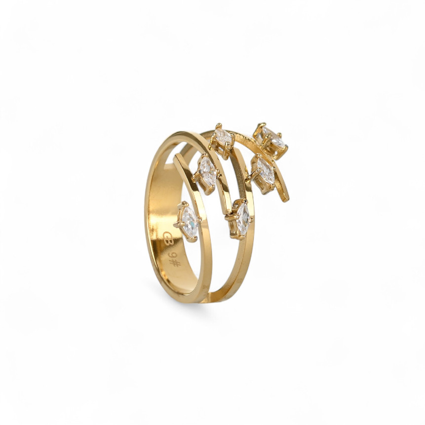 Glamour ring with zirconia