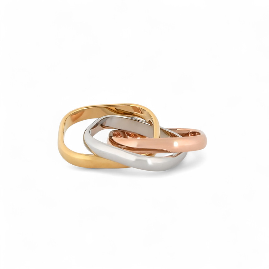 Anillo cuadrado de acero inoxidable multicolor
