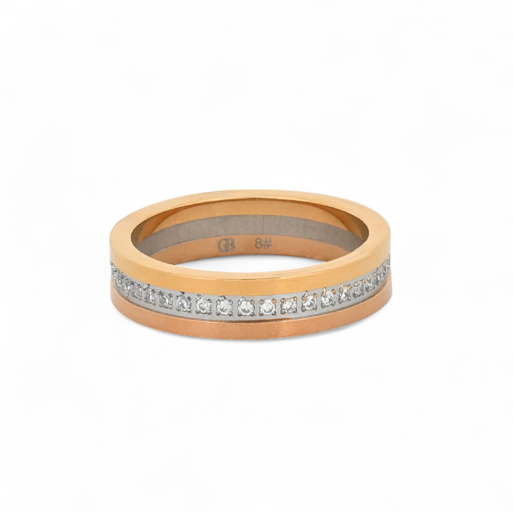 Anello in acciaio con zirconi GB