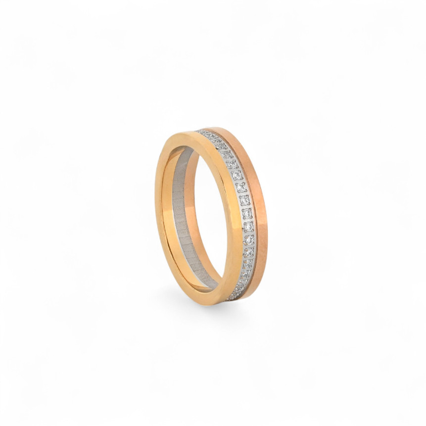 Anello in acciaio con zirconi GB